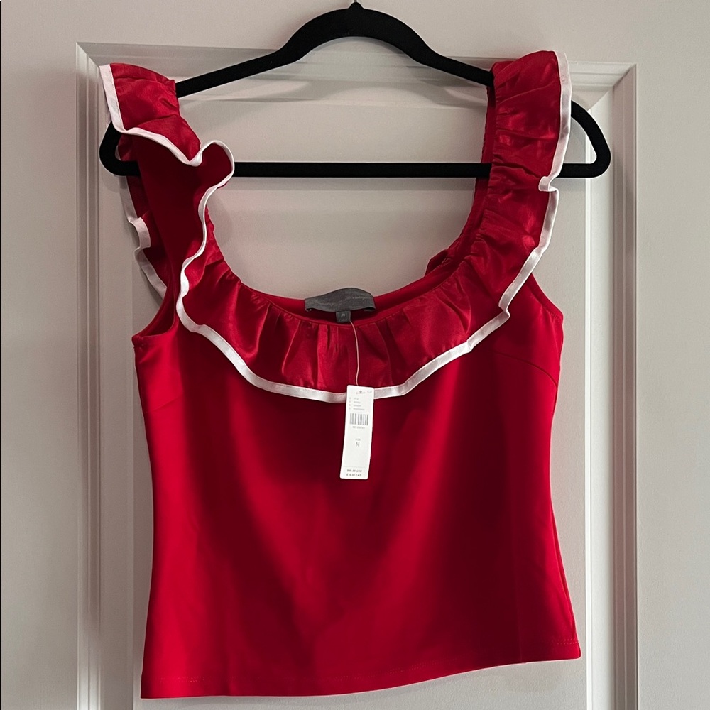 Sundays in Brooklyn Red Ruffled Women's Top